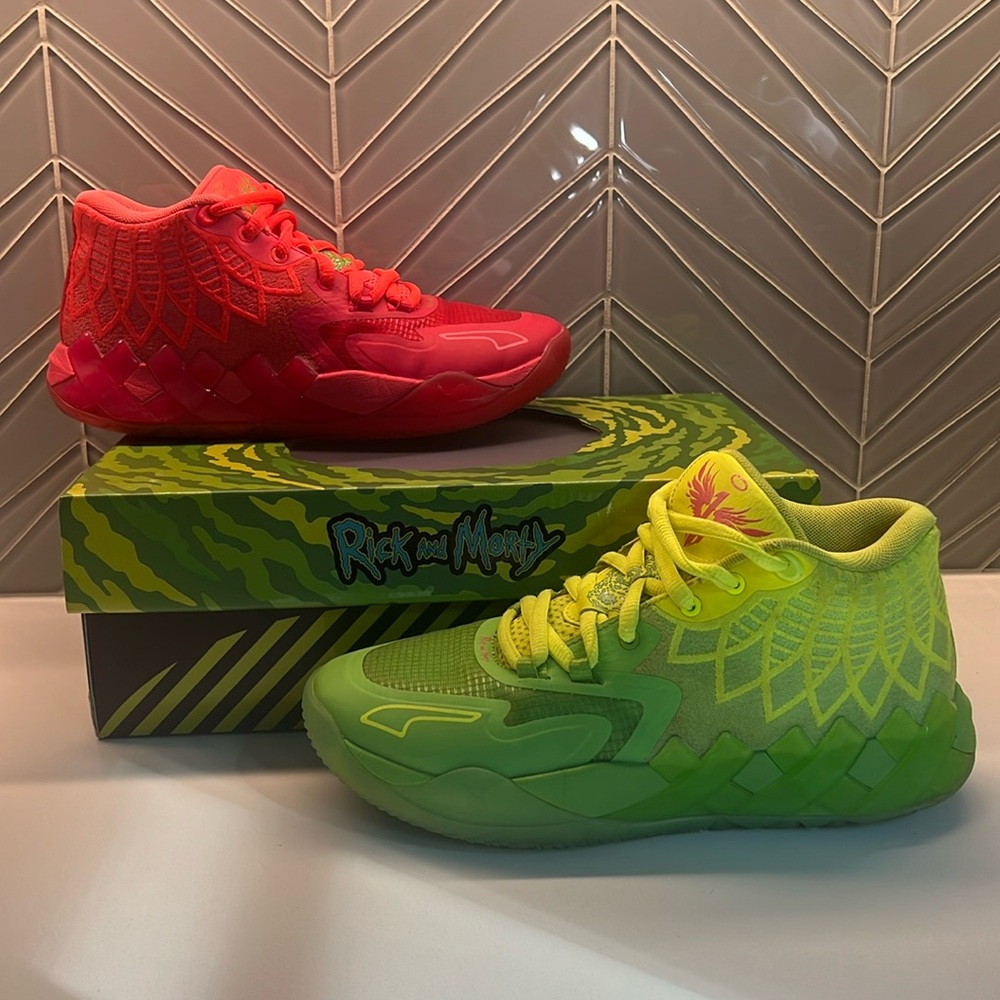 Puma Lamelo Ball MB01 Rick and Morty basketball sneakers US size 6. *Rare*